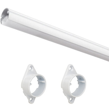 24V Lighted Closet Rod, Aluminum Profile, Frosted Lens, Multiple Lengths, White Included items