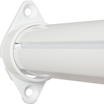 24V Lighted Closet Rod, Aluminum Profile, Frosted Lens, Multiple Lengths, White Profile with Flange Close Up View