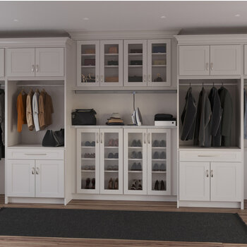 24V Lighted Closet Rod, Aluminum Profile, Frosted Lens, Multiple Lengths, Tunable White in Use Closet Off Front View