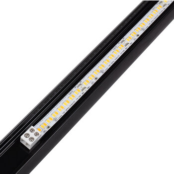 24V Lighted Closet Rod, Aluminum Profile, Frosted Lens, Multiple Lengths, Black LED Lighting Strip View