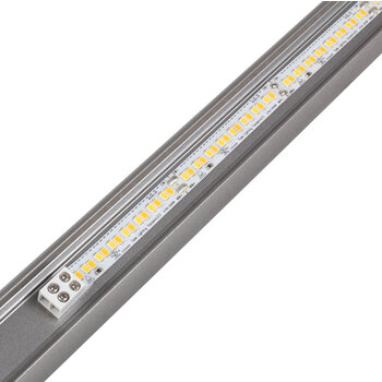 24V Lighted Closet Rod, Aluminum Profile, Frosted Lens, Multiple Lengths, Satin Nickel LED Lighting Strip View