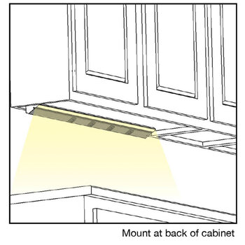 Task Lighting RM Series Lighted Power Strip, 2700K-5000K Tunable-White, Mounting View