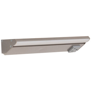 Task Lighting RM Series Lighted Power Strip, 2700K-5000K Tunable-White, 10-1/2'' Grey Receptacles/Satin Nickel