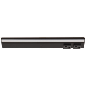 Task Lighting RM Series Lighted Power Strip, 2700K-5000K Tunable-White, 12-1/2'' Black Receptacles/Black Front View
