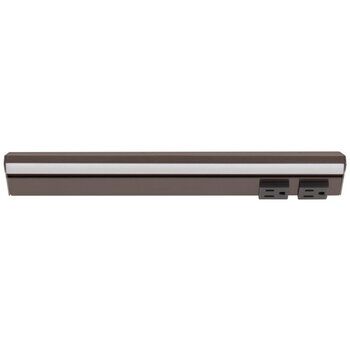 Task Lighting RM Series Lighted Power Strip, 2700K-5000K Tunable-White, 12-1/2'' Black Receptacles/Bronze Front View