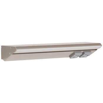 Task Lighting RM Series Lighted Power Strip, 2700K-5000K Tunable-White, 12-1/2'' Grey Receptacles/Satin Nickel