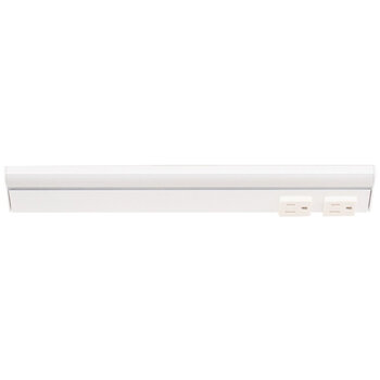 Task Lighting RM Series Lighted Power Strip, 2700K-5000K Tunable-White, 12-1/2'' White Receptacles/White Front View