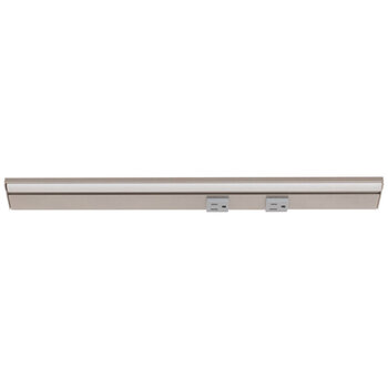 Task Lighting RM Series Lighted Power Strip, 2700K-5000K Tunable-White, 18-1/2'' Grey Receptacles/Satin Nickel Front View
