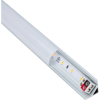 Task Lighting Radiance Series 6-5/8'' Length 12-Volt Accent Output Linear Fixture, 53 Lumens, Fits 9'' Wall Cabinet, 2 Watts, Angled 003 Profile, Single-White, Cool White 4000K, Angle Product View