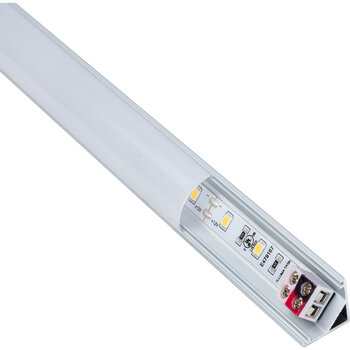 Task Lighting Radiance Series 8-5/8'' Length 12-Volt Accent Output Linear Fixture, 69 Lumens, Fits 12'' Wall Cabinet, 2 Watts, Angled 003 Profile, Single-White, Cool White 4000K, Angle Product View