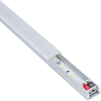 Task Lighting Radiance Series 12-9/16'' Length 24-Volt Accent Output Linear Fixture 101 Lumens, Fits 15'' Wall Cabinet, 2 Watts, Flat 007 Profile, Single-White, Cool White 4000K, Angle Product View