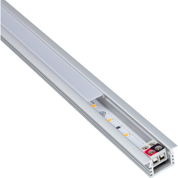 Task Lighting Radiance Series 6-5/8'' Length 24-Volt Accent Output Linear Fixture, 53 Lumens, Fits 9'' Wall Cabinet, 2 Watts, Recessed 002XL Profile, Single-White, Soft White 3000K, Angle Product View