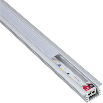 Task Lighting Radiance Series 6-5/8'' Length 24-Volt Accent Output Linear Fixture, 53 Lumens, Fits 9'' Wall Cabinet, 2 Watts, Recessed 002XL Profile, Single-White, Cool White 4000K, Angle Product View