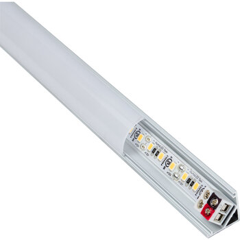 Task Lighting Vivid Series 6-5/8'' Length 12-Volt Standard Output Linear Fixture, 99 Lumens, Fits 9'' Wall Cabinet, 3 Watts, Angled 003 Profile, Single-White, Cool White 4000K, Angle Product View