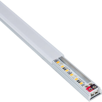 Task Lighting Vivid Series 6-5/8'' Length 12-Volt Standard Output Linear Fixture, 99 Lumens, Fits 9'' Wall Cabinet, 3 Watts, Flat 007 Profile, Single-White, Soft White 3000K, Angle Product View