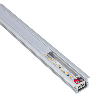 Task Lighting Vivid Series 44-1/16'' Length 24-Volt Standard Output Linear Fixture, 661 Lumens, Fits 48'' Wall Cabinet, 12 Watts, Recessed 002XL Profile, Single-White, Soft White 3000K, Angle Product View