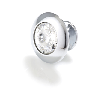 Topex Round Crystal Knob in Chrome