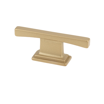 Topex Thin Square Transitional T Pull in Matte Brass