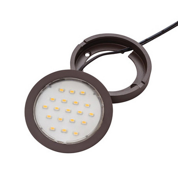 Tresco 12VDC Pockit Plus LED Metal Light, Frosted, 1.5W, 5000K, Oil Rubbed Bronze with 79" Starter Lead & Surface Mount Ring