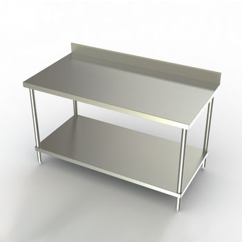 Aero Stainless Steel NSF Listed Premium Work Table with 4" Backsplash & S/S Undershelf