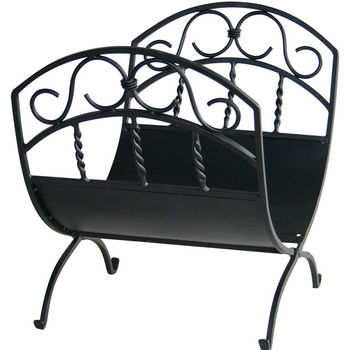 Wrought Iron Log Rack with Scrolls