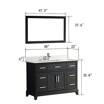 48 Inch Single Sink Bathroom Vanity Set
