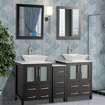 60 Inch Double Sink Bathroom Vanity Set