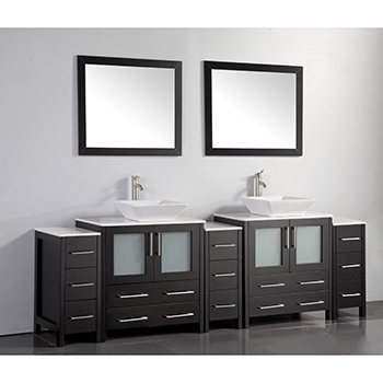 96 Inch Double Sink Bathroom Vanity Set