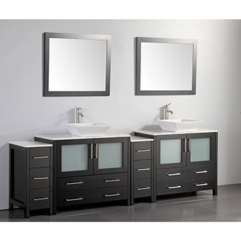 96 Inch Double Sink Bathroom Vanity Set