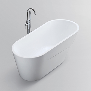 67" Acrylic Freestanding Bathtub, Modern Soaking Tub with Sloped Design and UPC Certified Polished Chrome Slotted Overflow, Pop-up Drain and Adjustable Leveling Legs