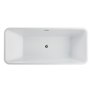 68" Acrylic Freestanding Bathtub with Squared Design, Modern Soaking Tub with UPC Certified Polished Chrome Slotted Overflow, Pop-up Drain and Adjustable Leveling Legs