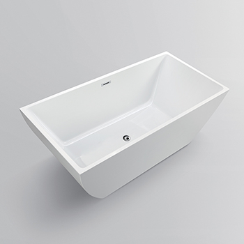 59" Small Acrylic Freestanding Bathtub, Modern Soaking Tub with UPC Certified Polished Chrome Slotted Overflow, Pop-up Drain and Adjustable Leveling Legs