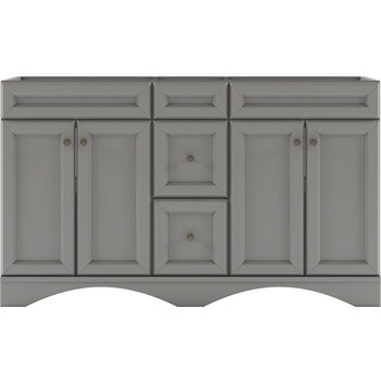 Virtu USA Talisa 60" Double Bathroom Vanity, Cashmere Gray, Cabinet Only, 59-1/10" W x 21-2/5" D x 35-1/5" H