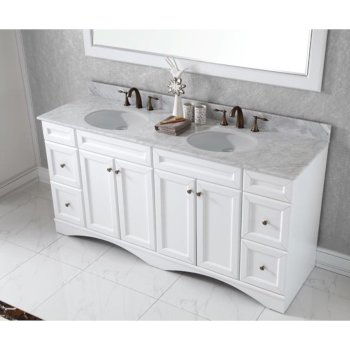 White, Round Sink, Closed Top View