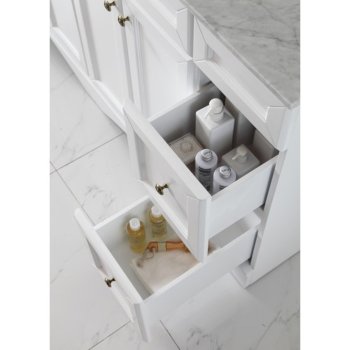 White Drawer Opened View w/ Square Sink