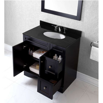 Bathroom Vanities 36 Elise Single Square Or Round Sink Bathroom Vanity Set In Multiple Finishes With Italian Carrara White Marble Or Black Galaxy Granite Top Options By Virtu Usa Kitchensource Com