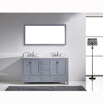 Virtu USA Caroline Avenue 60" Double Bathroom Vanity Set