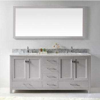 Virtu USA Caroline Avenue 72" Double Sink Bathroom Vanity Set