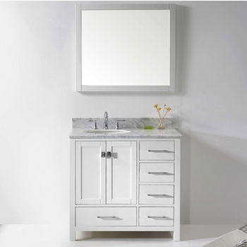 Virtu Caroline Avenue 36" Single Bathroom Vanity Cabinet Set