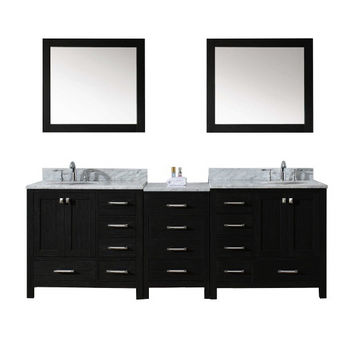 Virtu USA Caroline Premium 92" Double Bathroom Vanity Set