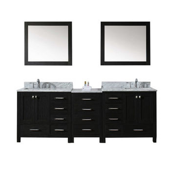 Virtu USA Caroline Premium 92" Double Bathroom Vanity Set