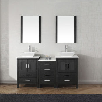 Virtu USA Dior 66" Double Sink Bathroom Vanity Set