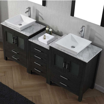 Virtu USA Dior 74" Double Sink Bathroom Vanity Set