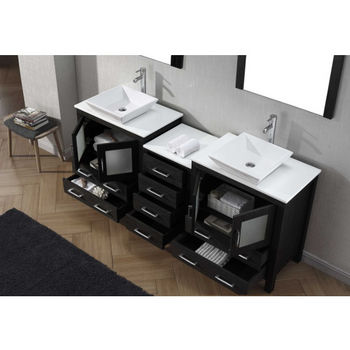 Virtu USA Dior 78" Double Sink Bathroom Vanity Set