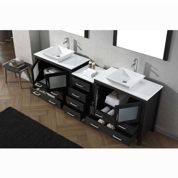 Virtu USA Dior 90" Double Bathroom Vanity Set