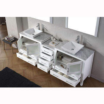 Virtu USA Dior 90" Double Bathroom Vanity Set