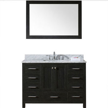 Virtu USA Caroline Premium Collection 48" Single Bathroom Vanity Set in Zebra Grey