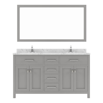 Cashmere Grey, Cultured Marble Quartz Top with Square Sinks
