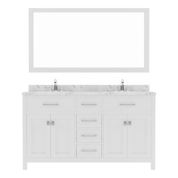 White, Cultured Marble Quartz Top with Square Sinks