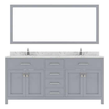Grey, Cultured Marble Quartz Top with Square Sinks